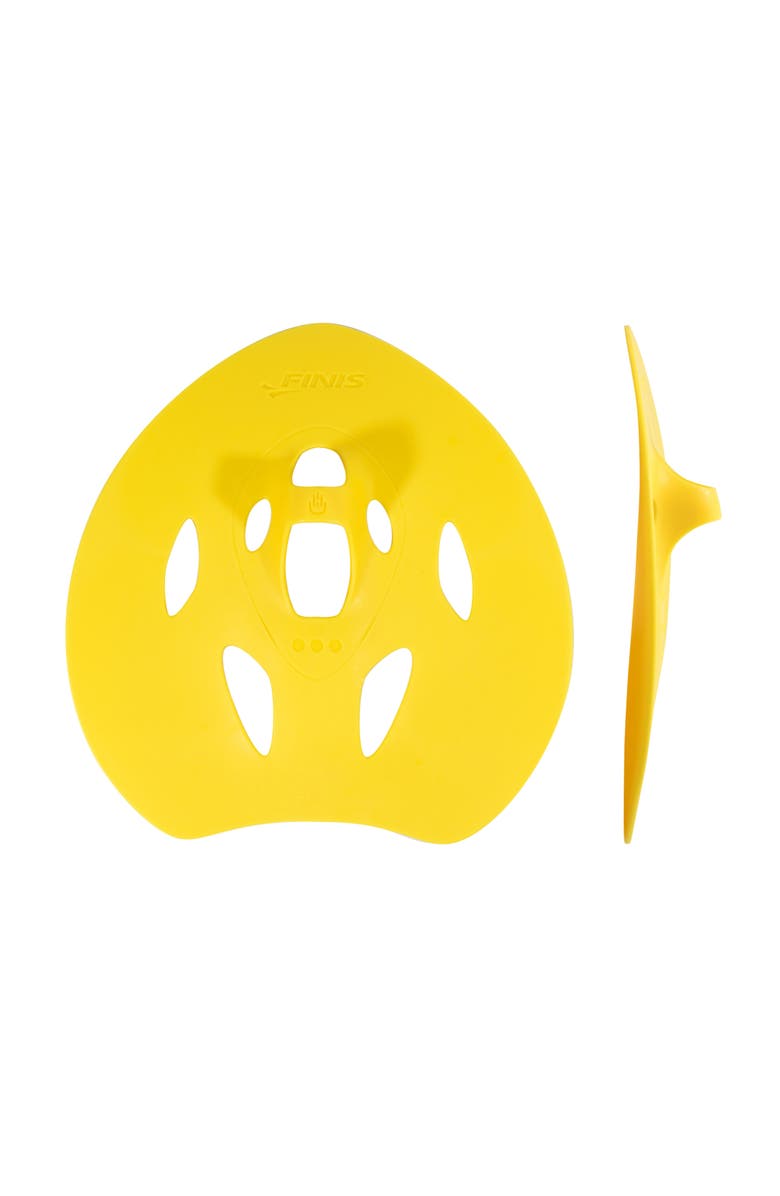 FINIS Manta Swim Training Paddles Strapless Design for Stroke Technique Floating Hand Paddles Build Strength, Main, color, Yellow