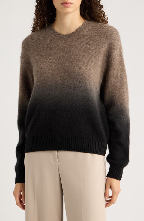 Dip-Dye Cashmere & Silk Crewneck Sweater