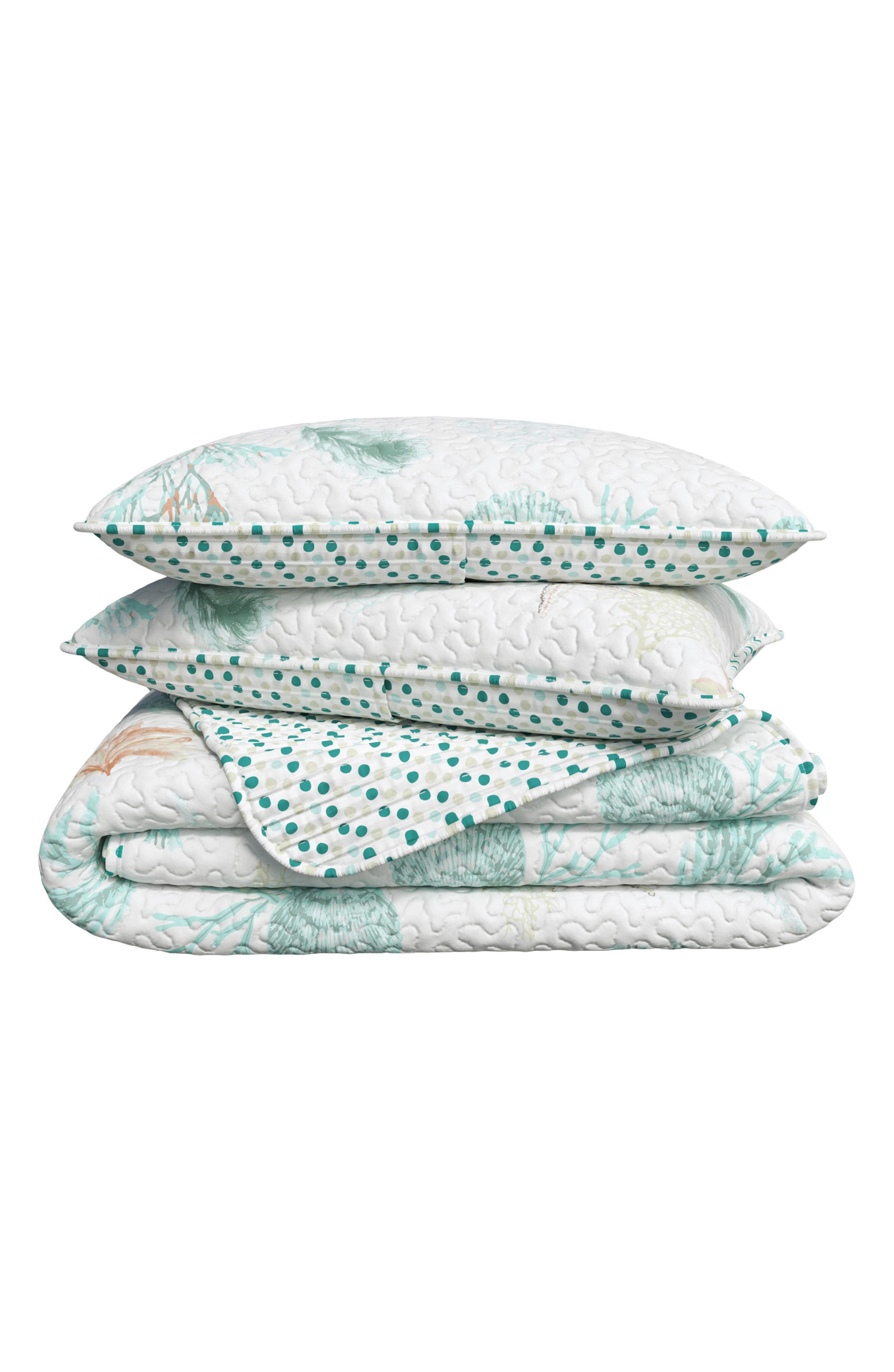 Woven & Weft Watercolor Coastal Quilt & Sham Set