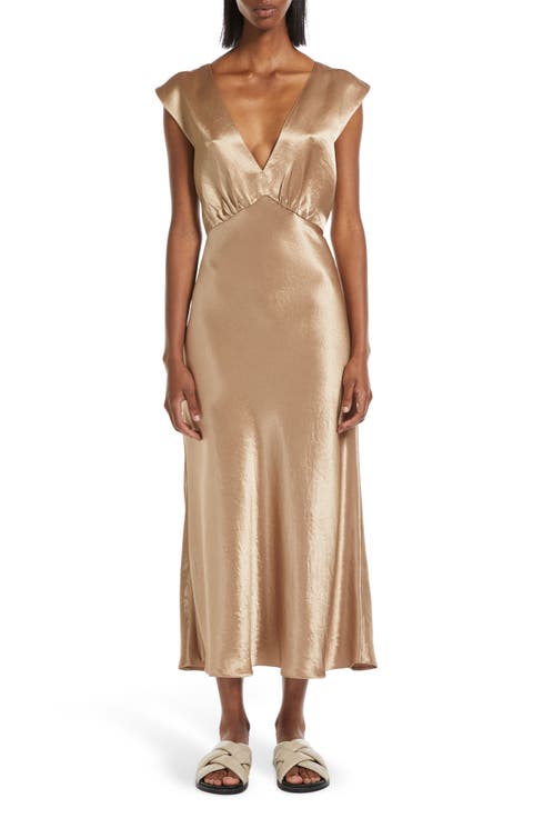 Glizia Crinkled Satin Slipdress