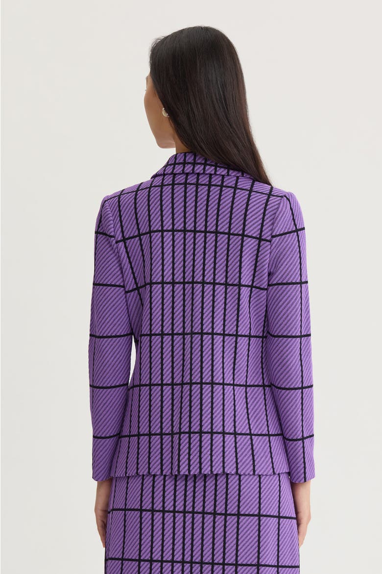 Grid Knit Jacket, Alternate, color, Sunset Purple/Black