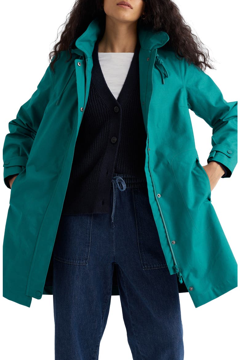 Cloudburst Waterproof Organic Cotton Coat, Main, color, DEEP DIVE