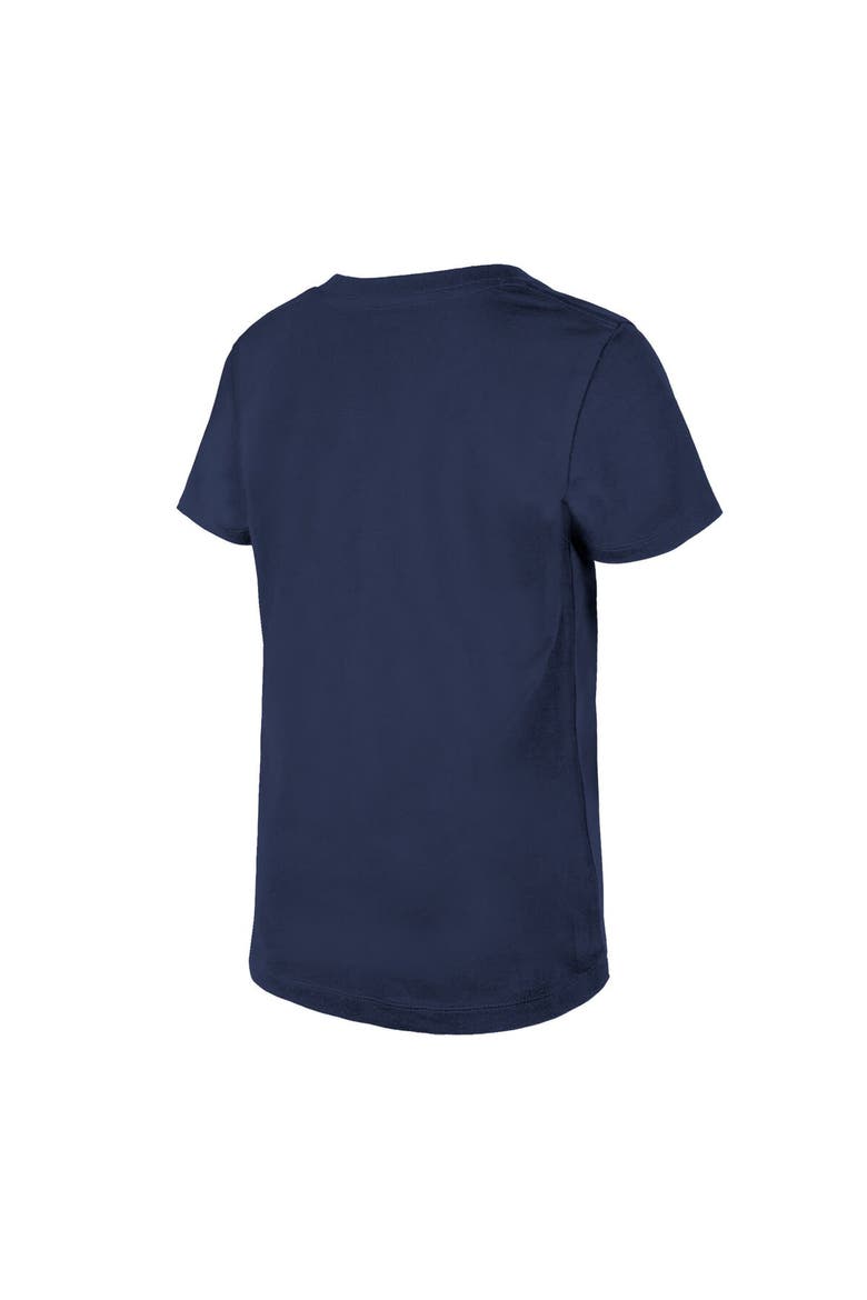 Girls Youth New Era College Navy Seattle Seahawks Reverse Sequin V-Neck T-Shirt, Alternate, color, Navy