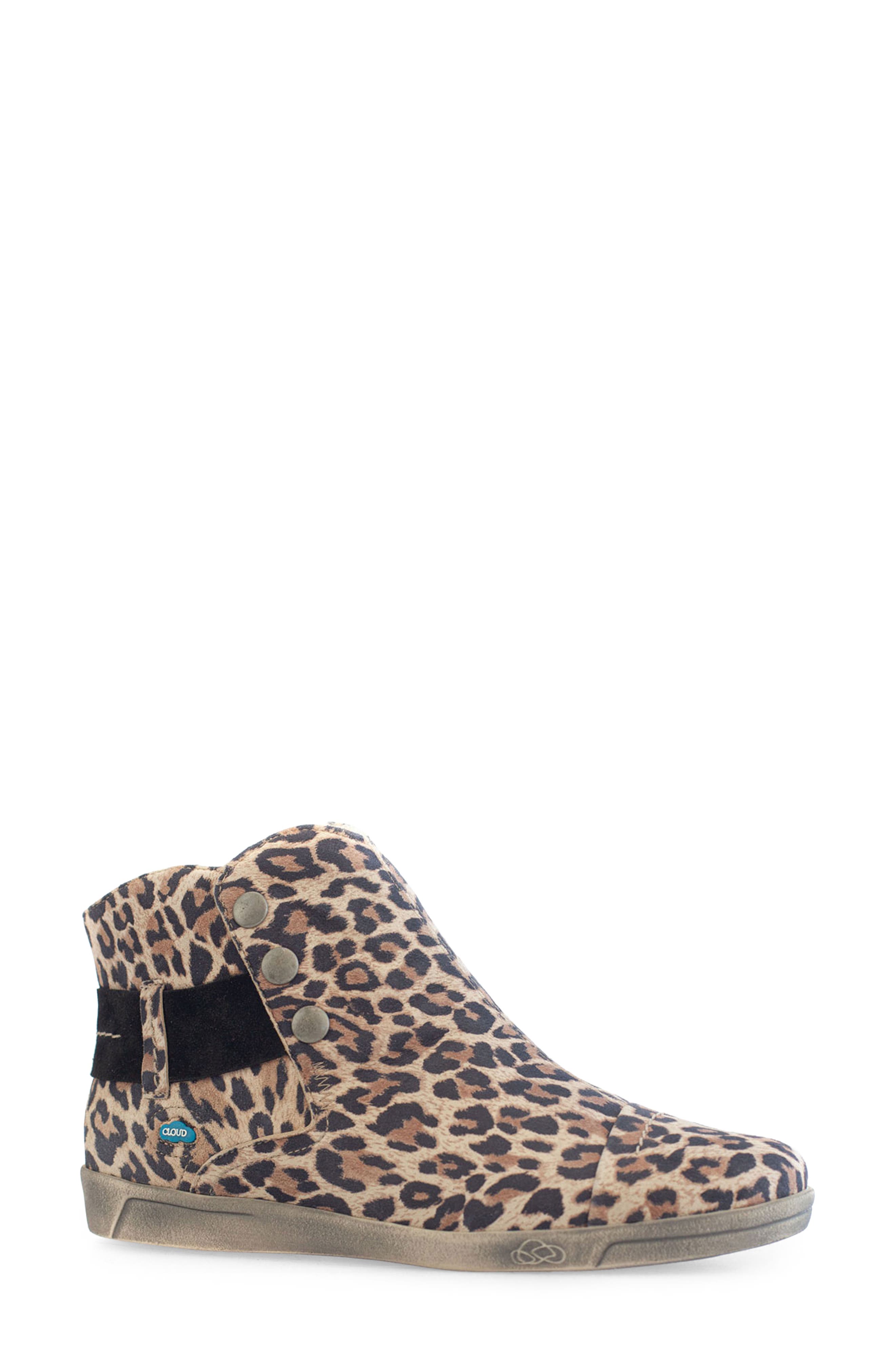 CLOUD Faux Fur Lined Leopard Print Boot, Main, color, 