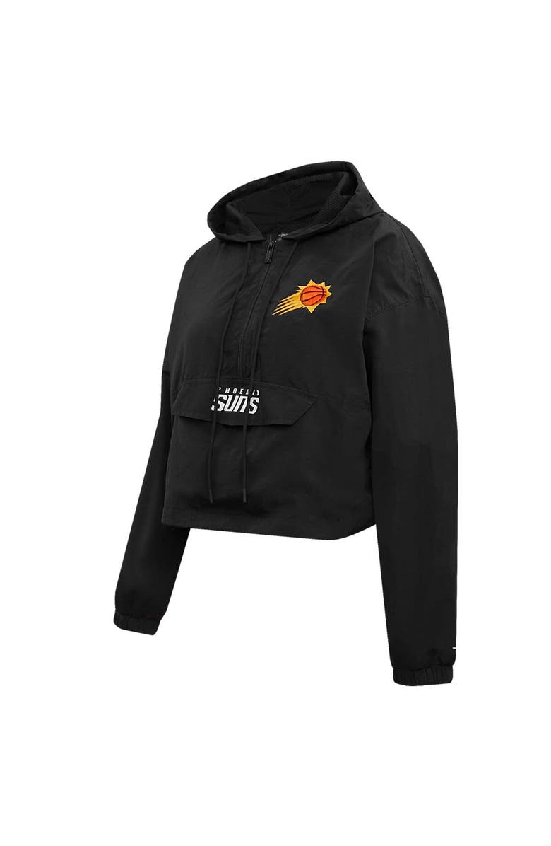 PRO STANDARD Women's Pro Standard Black Phoenix Suns Classic Wind Woven Cropped Half-Zip Jacket, Alternate, color, Black
