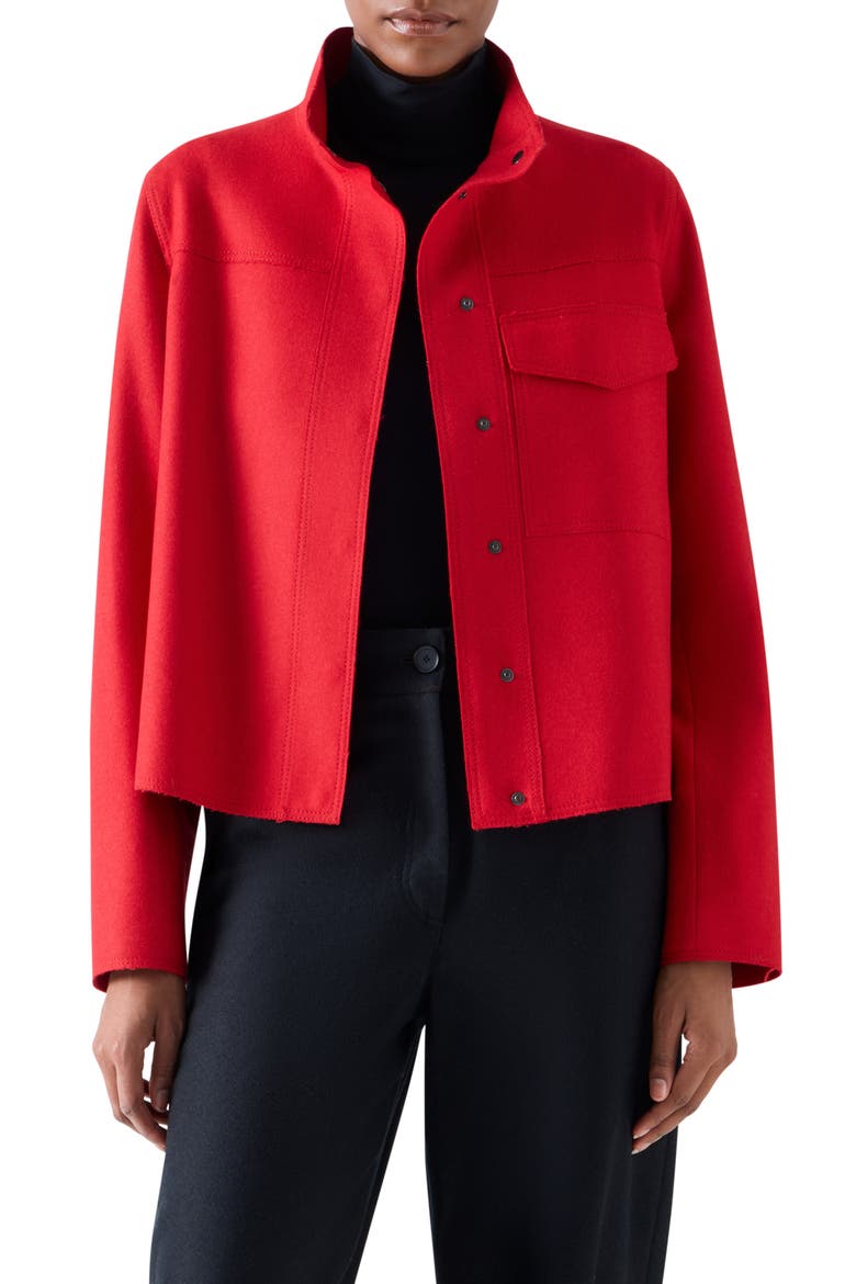 Felted Wool Blend Jacket, Main, color, RUSTY RED