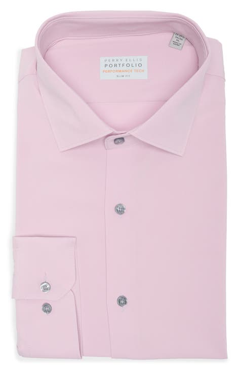 Men s Pink Performance Dress Shirts Moisture Wicking Wrinkle Free Nordstrom Rack