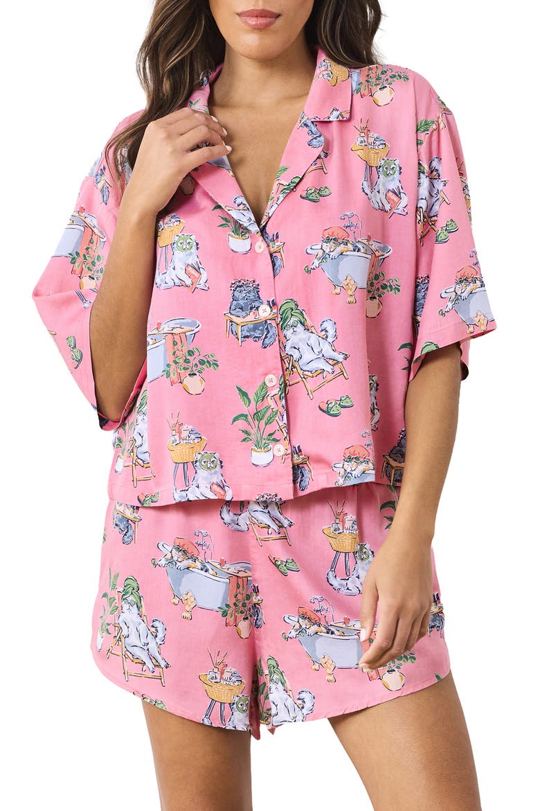 Sweet Dreams Satin Pajamas, Main, color, PINK POLISH