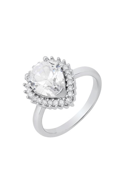 Hmy Jewelry Pear Simulated Diamond Pavé Ring In Metallic