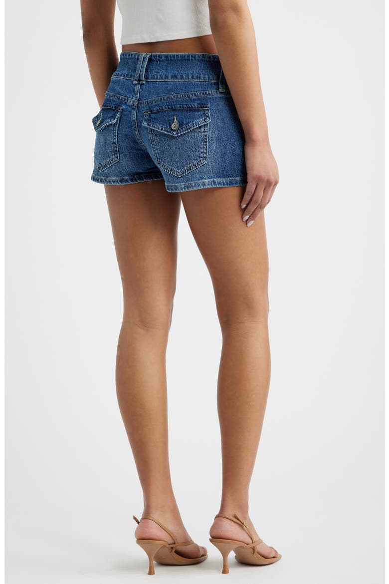 Flap Pocket Denim Shorts, Alternate, color, DARK BLUE