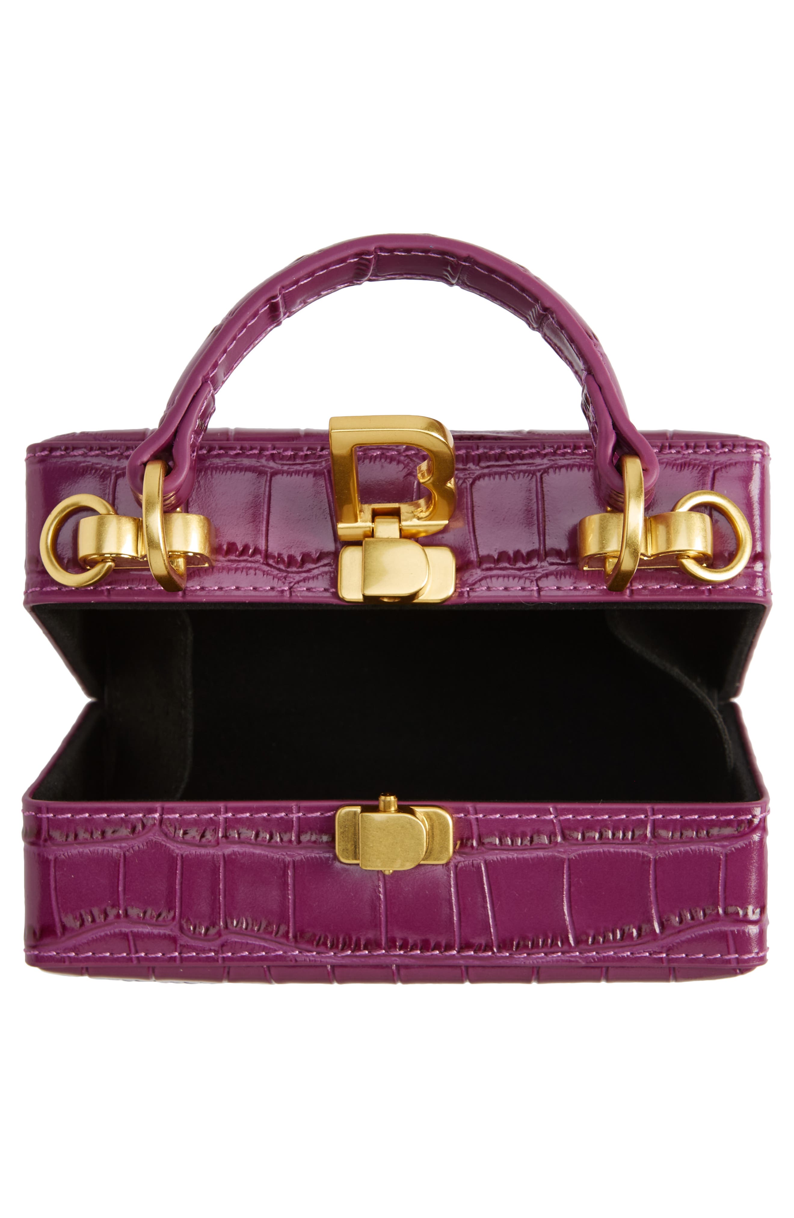 Brandon Blackwood Mini Kendrick Croc Embossed Leather Trunk Crossbody Bag, Alternate, color, 