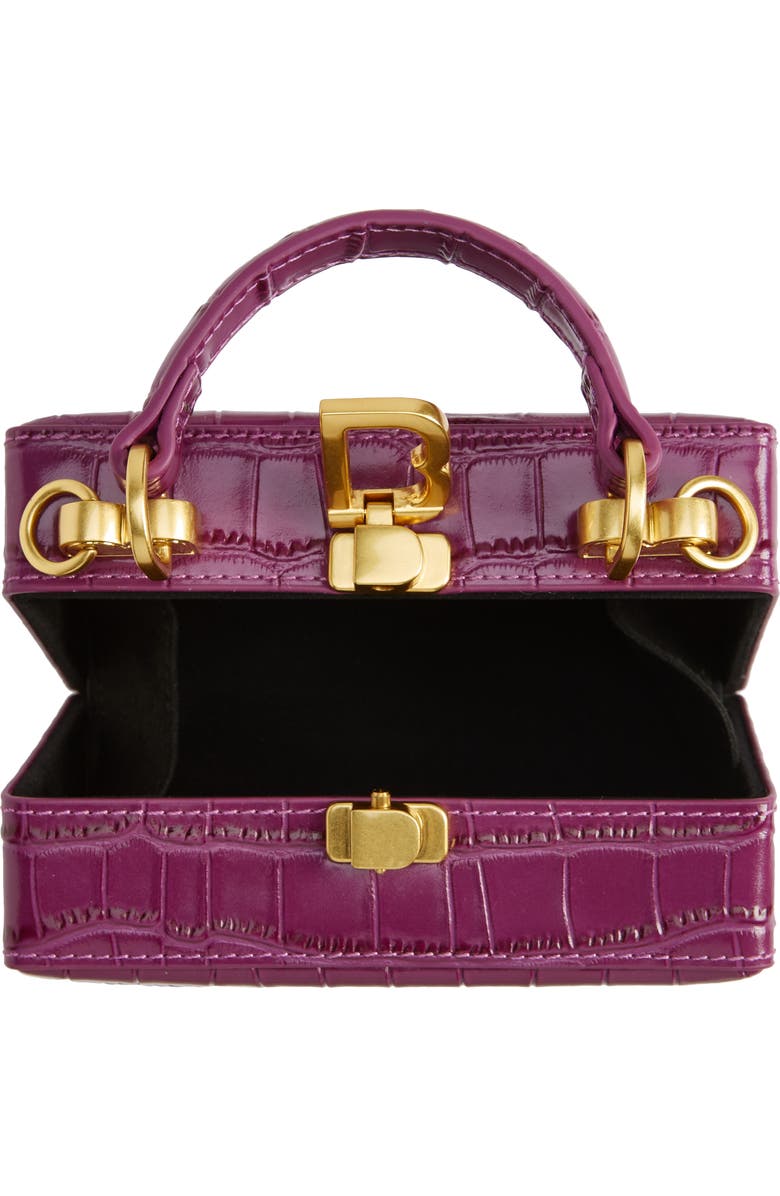 Brandon Blackwood Mini Kendrick Croc Embossed Leather Trunk Crossbody Bag, Alternate, color,