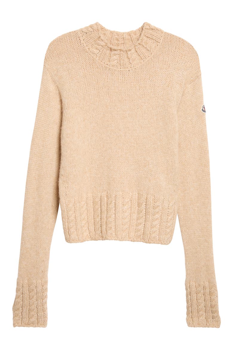 Alpaca & Wool Blend Crewneck Sweater, Alternate, color, BEIGE