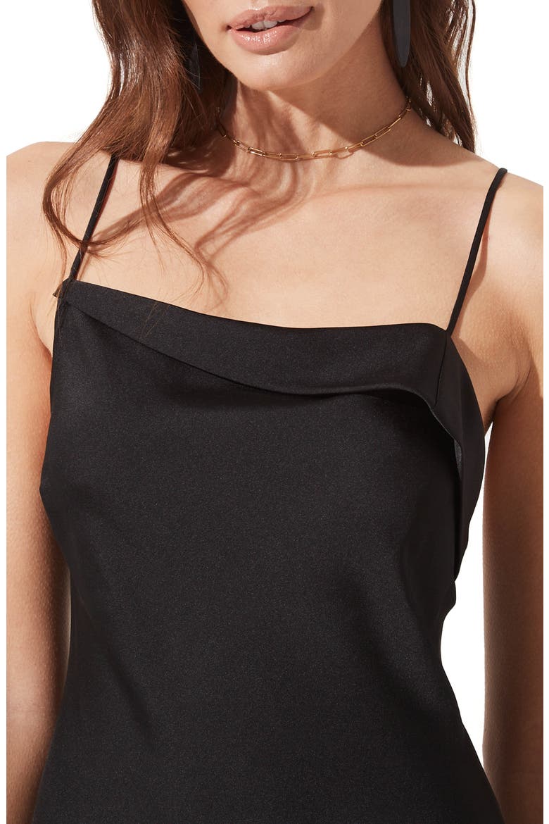 Cowl Slip Midi Dress, Alternate, color, BLACK