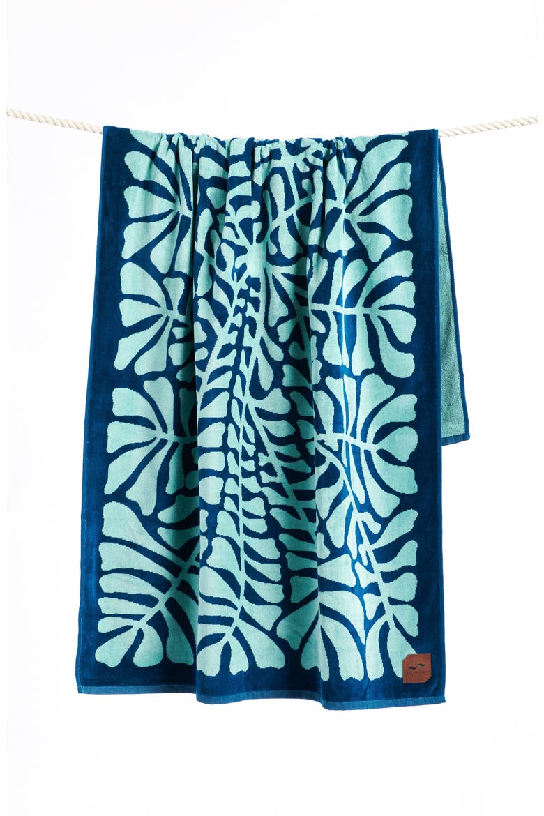 Hapa Oversize Cotton Beach Towel, Alternate, color, MEDIUM BLUE