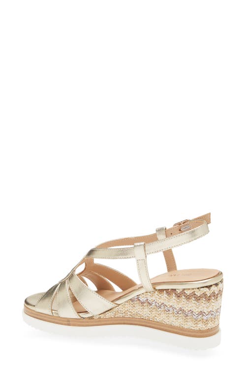 Regarde Le Ciel Madison Slingback Platform Wedge Sandal In Platino