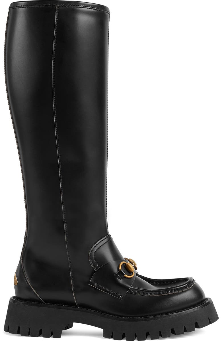 Gucci Harald Horsebit Knee High Platform Boot, Alternate, color,