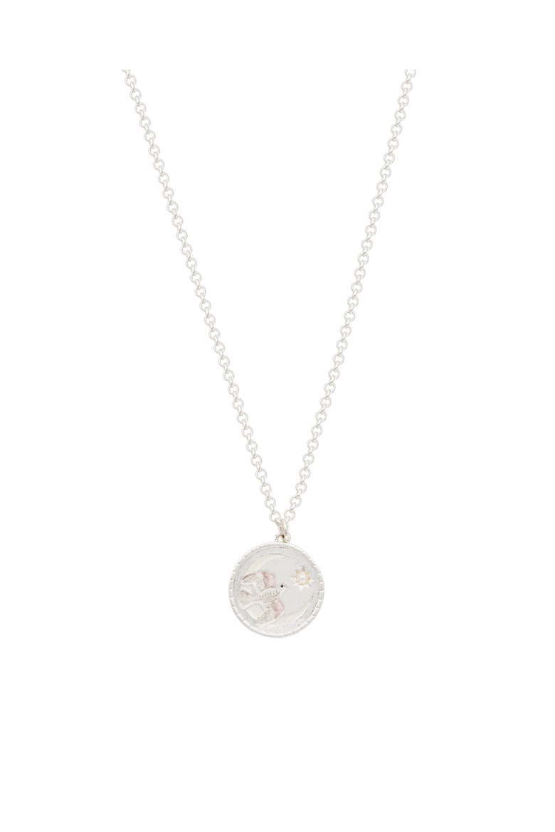 Dove Spirit Guide Necklace, Main, color, Silver