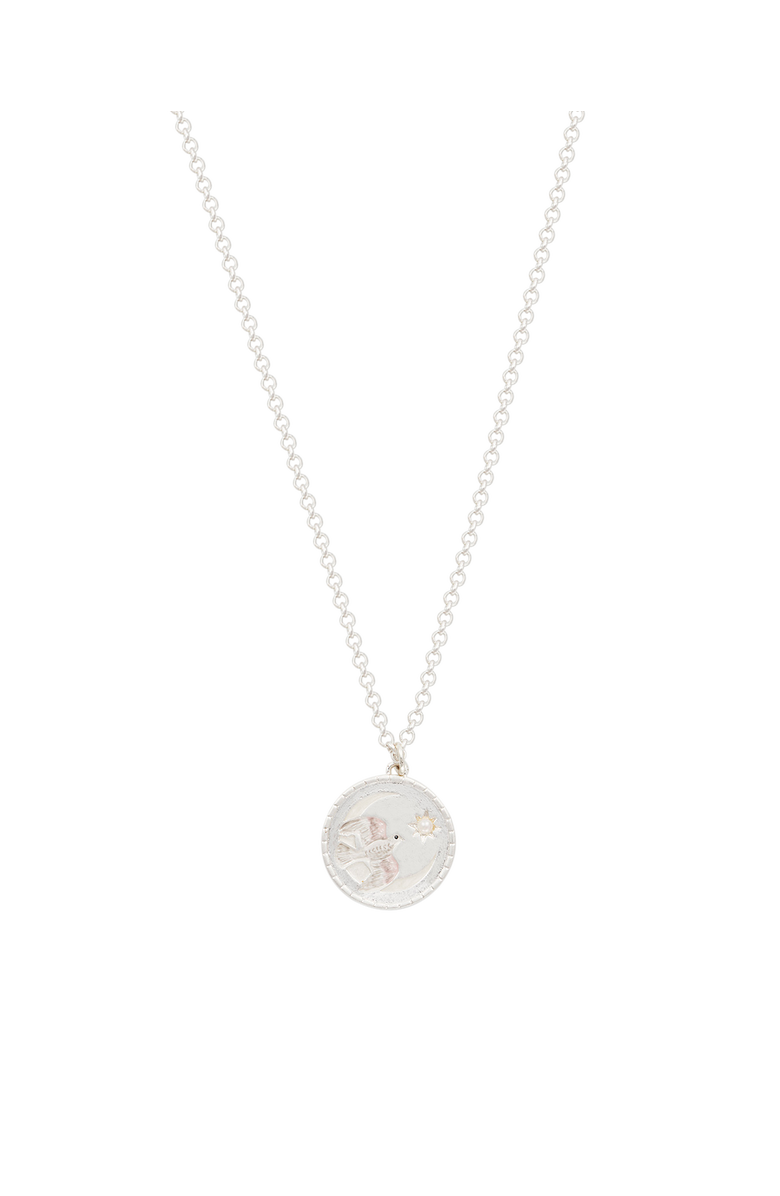 Fable England Dove Spirit Guide Necklace, Main, color, Silver