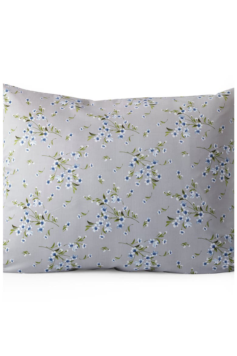 700 Thread Count Luxe Sateen Egyptian Cotton No Iron Bed Pillow Sham, Alternate, color, Light Fog Snow Drop Floral