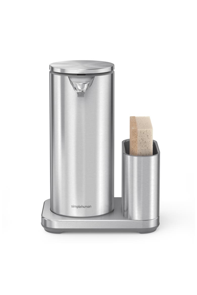 Rechargeable Liquid Soap Sensor Pump & Caddy, Alternate, color, BRUSHED STAINLESS STEEL