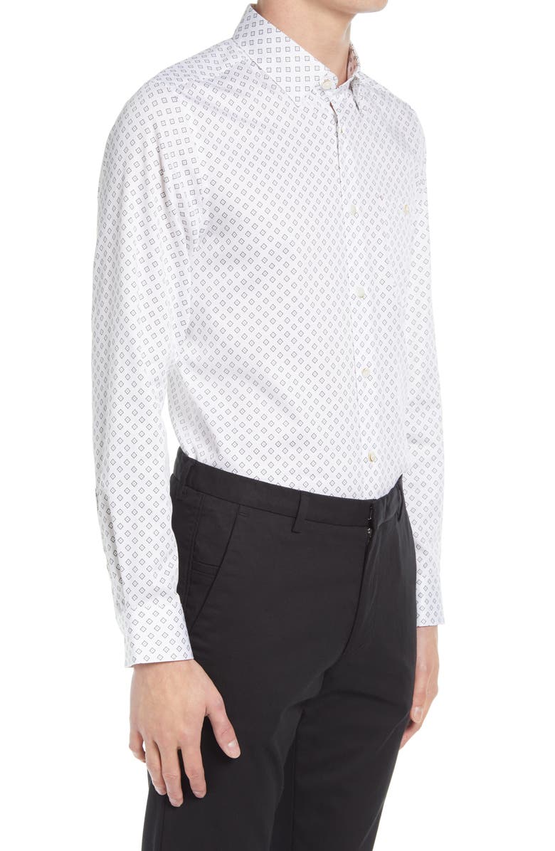 Ted Baker London Croissy Geometric Print Button-Up Shirt, Alternate, color,
