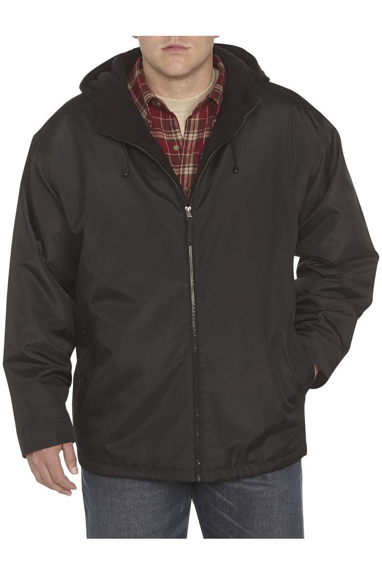 Big & Tall Quilt-Lined Hooded Jacket, Alternate, color, BLACK