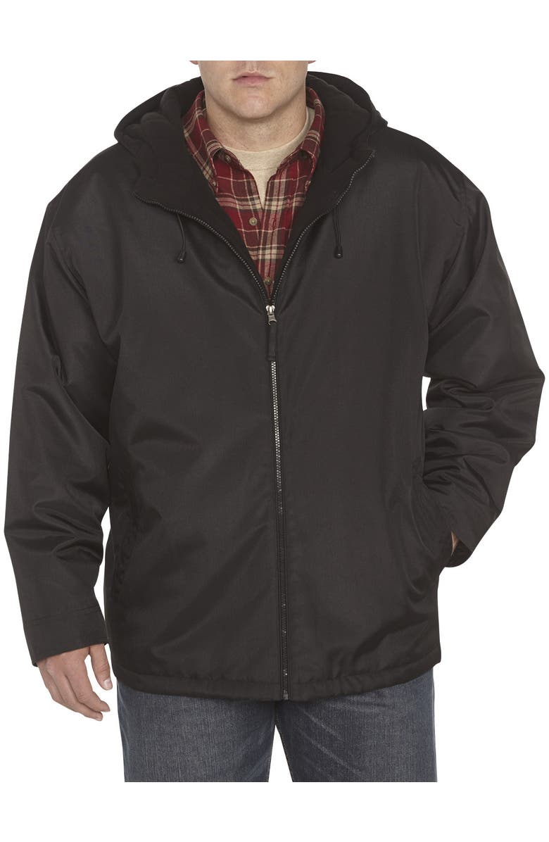 Harbor Bay by DXL Big & Tall Quilt-Lined Hooded Jacket, Alternate, color, Black