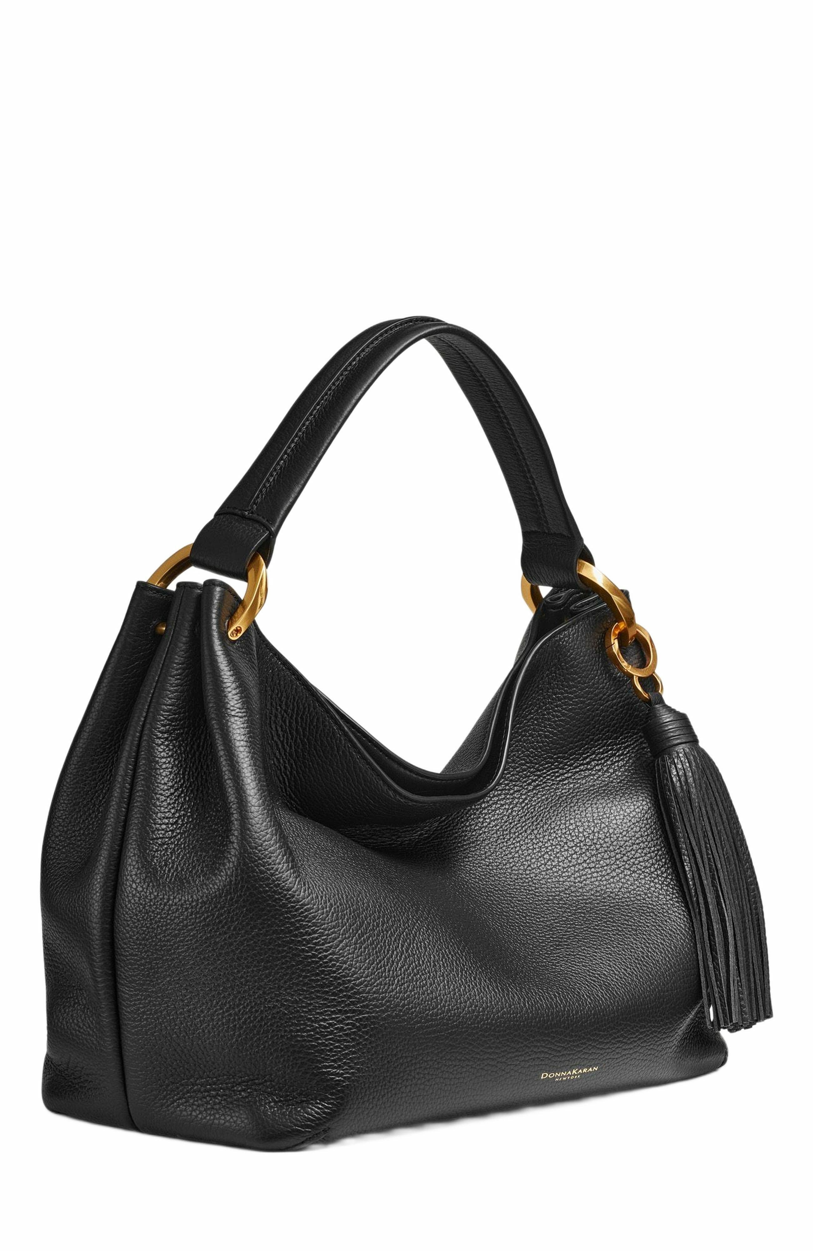 Donna Karan New York Glenwood Shoulder Bag, Alternate, color, Black/Gold