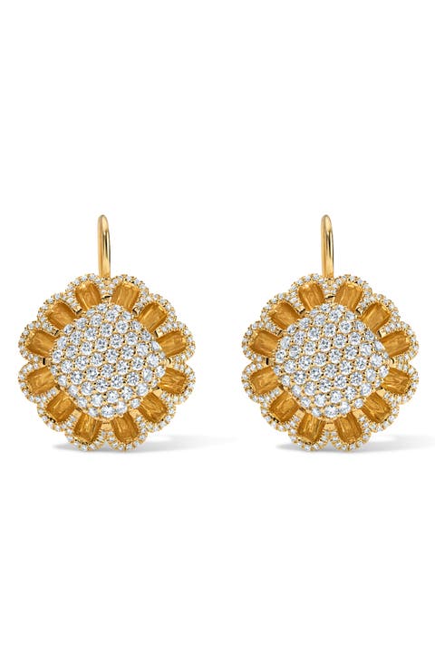 Floating All Diamond Drop Earrings