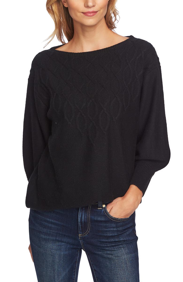 CeCe Stepped Cable Sweater, Alternate, color, 