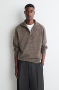 COS Brushed Pure Cashmere Zip-up Sweater