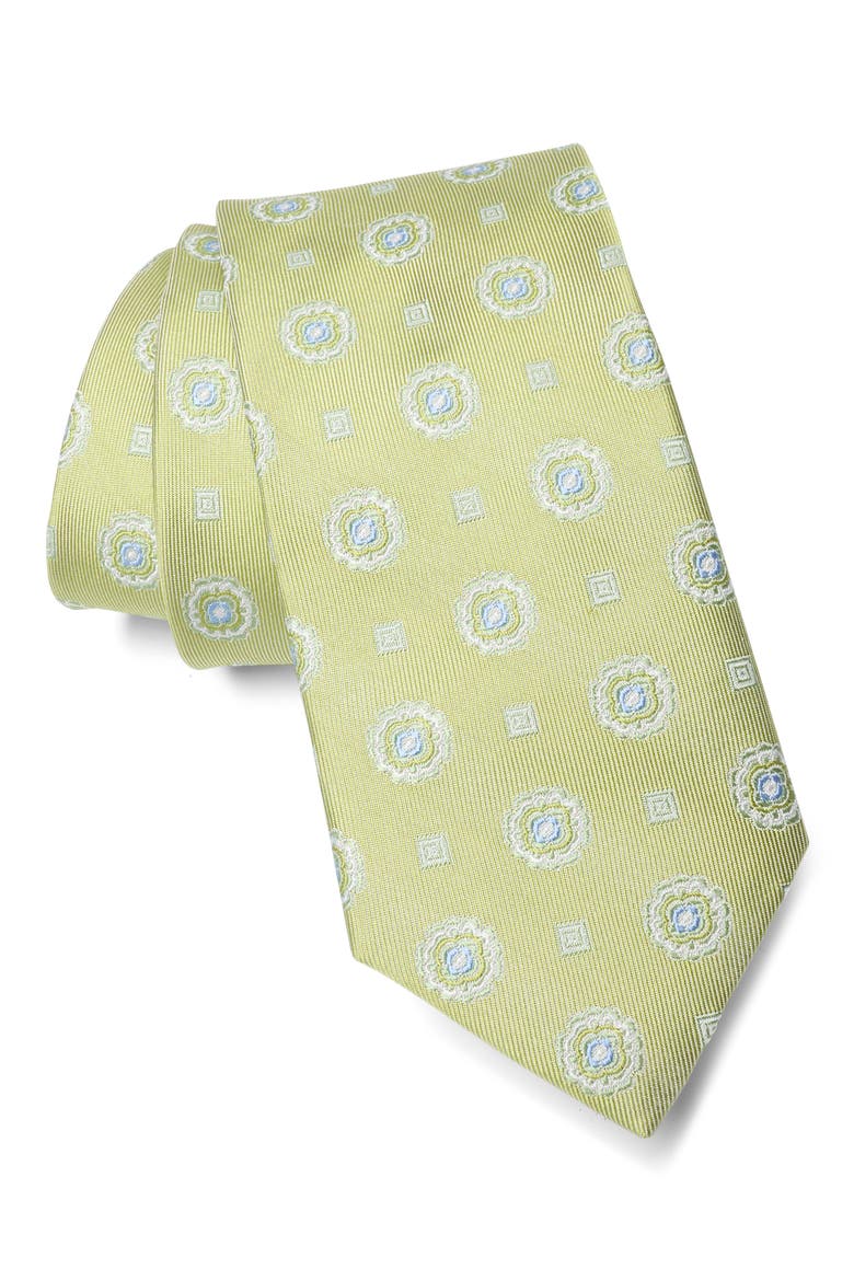 Medallion Necktie, Main, color, GREEN