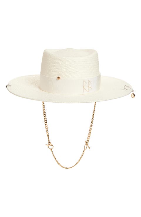 Woven Straw Gambler Hat