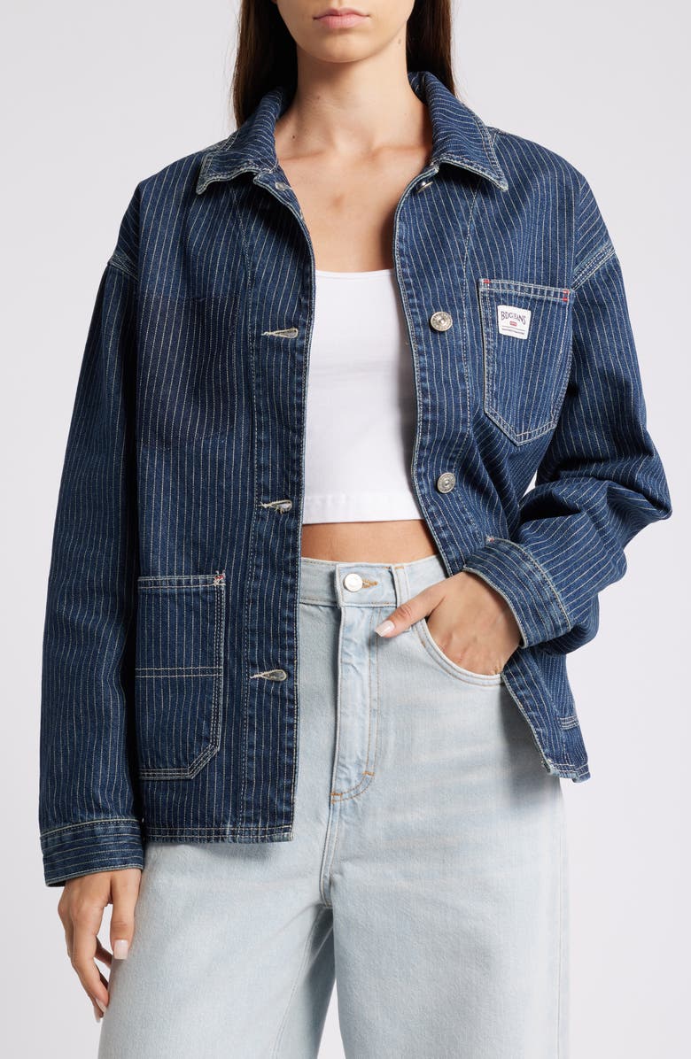 BDG Urban Outfitters Railroad Stripe Denim Jacket | Nordstromrack
