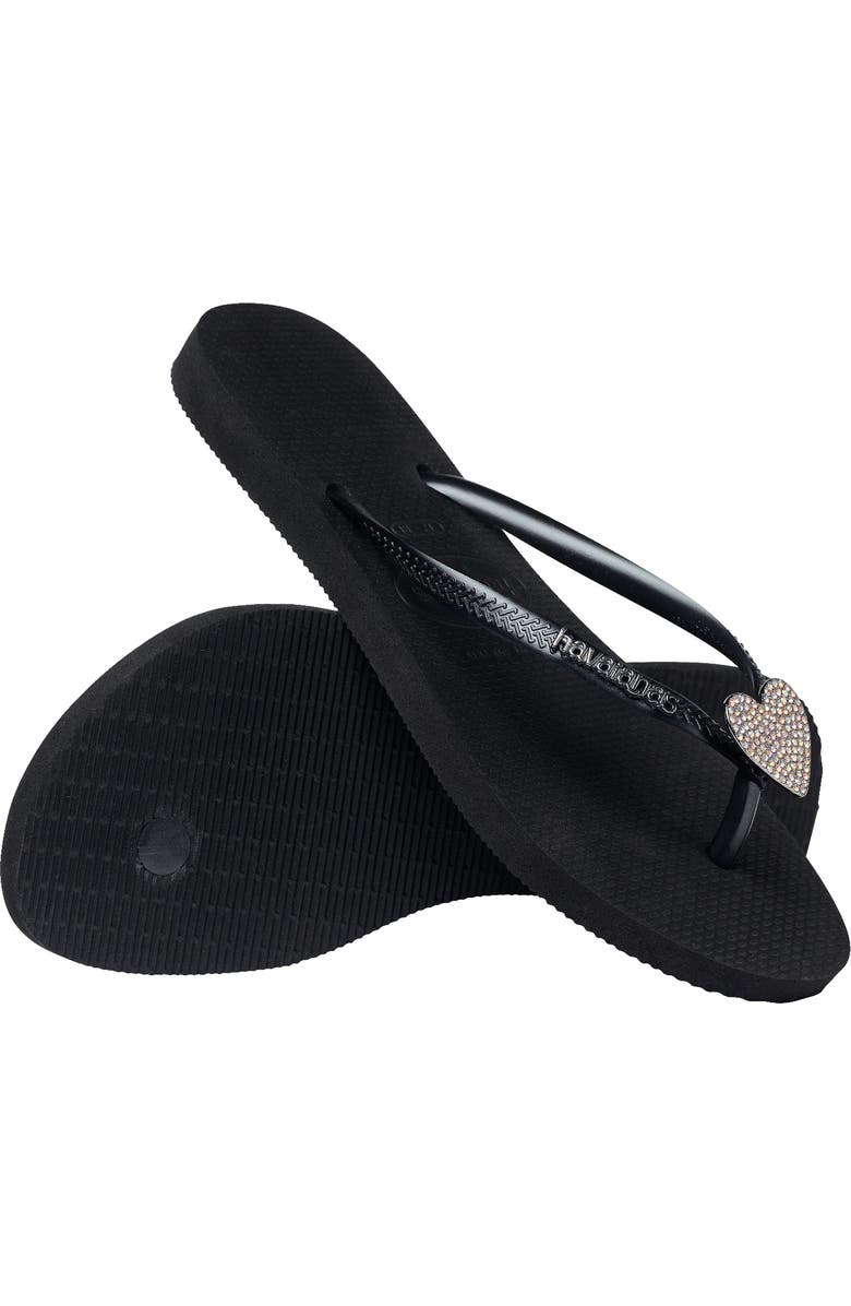 Havaianas Kids' Slim Crystal Charm Flip Flop, Alternate, color,