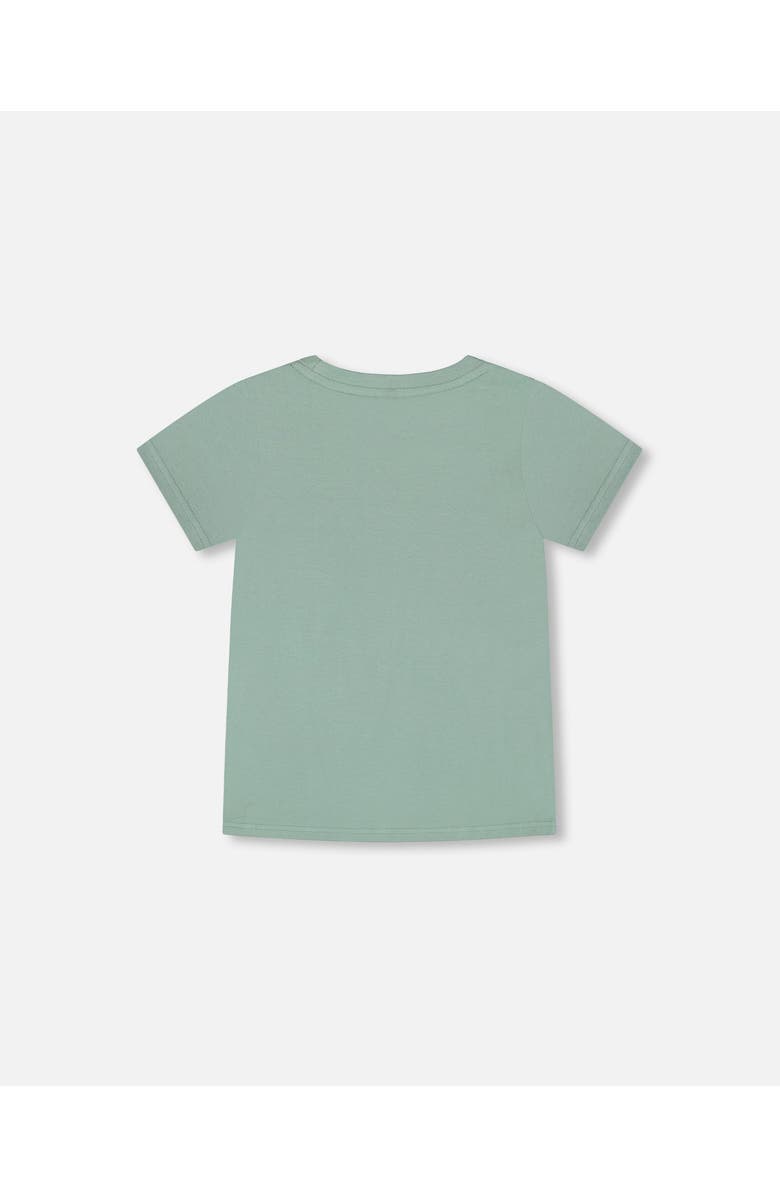 Deux par Deux Boy's Organic Cotton T-Shirt With Print Sage Green, Alternate, color,