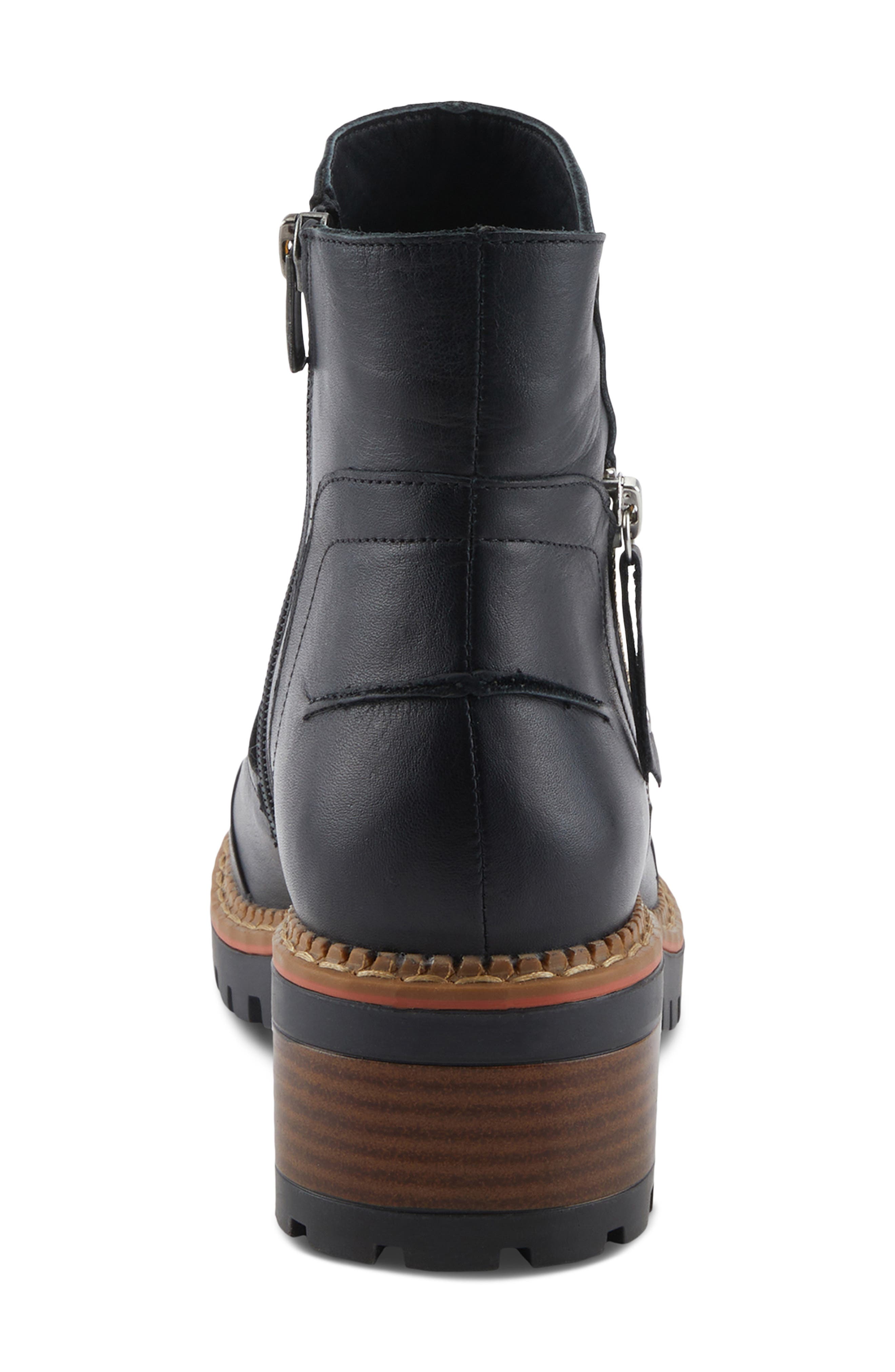 Denaye Leather Bootie, Alternate, color, BLACK