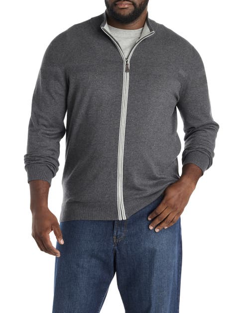Big 
Tall Mockneck Zip-Front Sweater