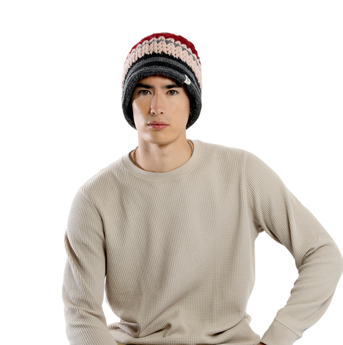 Nirvanna Designs Stripe Sun Hat In Grey Combo