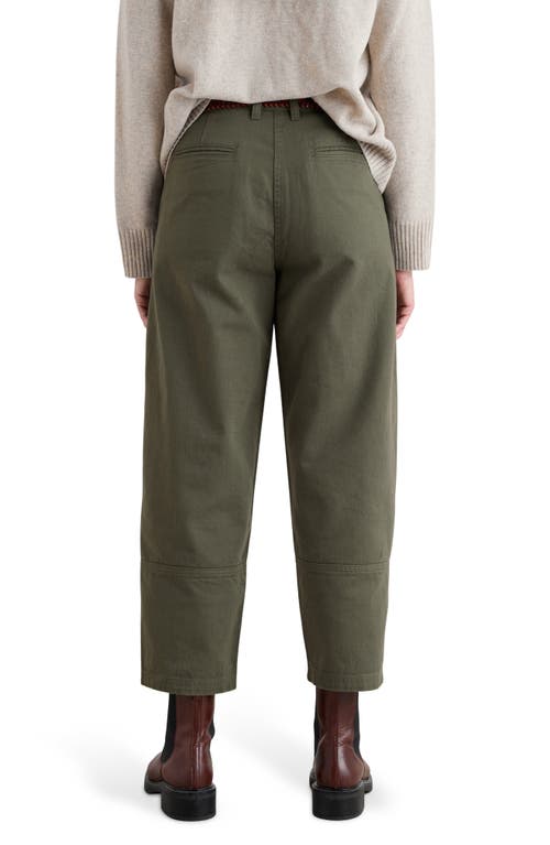Seasalt Cornwall Painted Forms Ankle Barrel Leg Organic Cotton Pants In Green