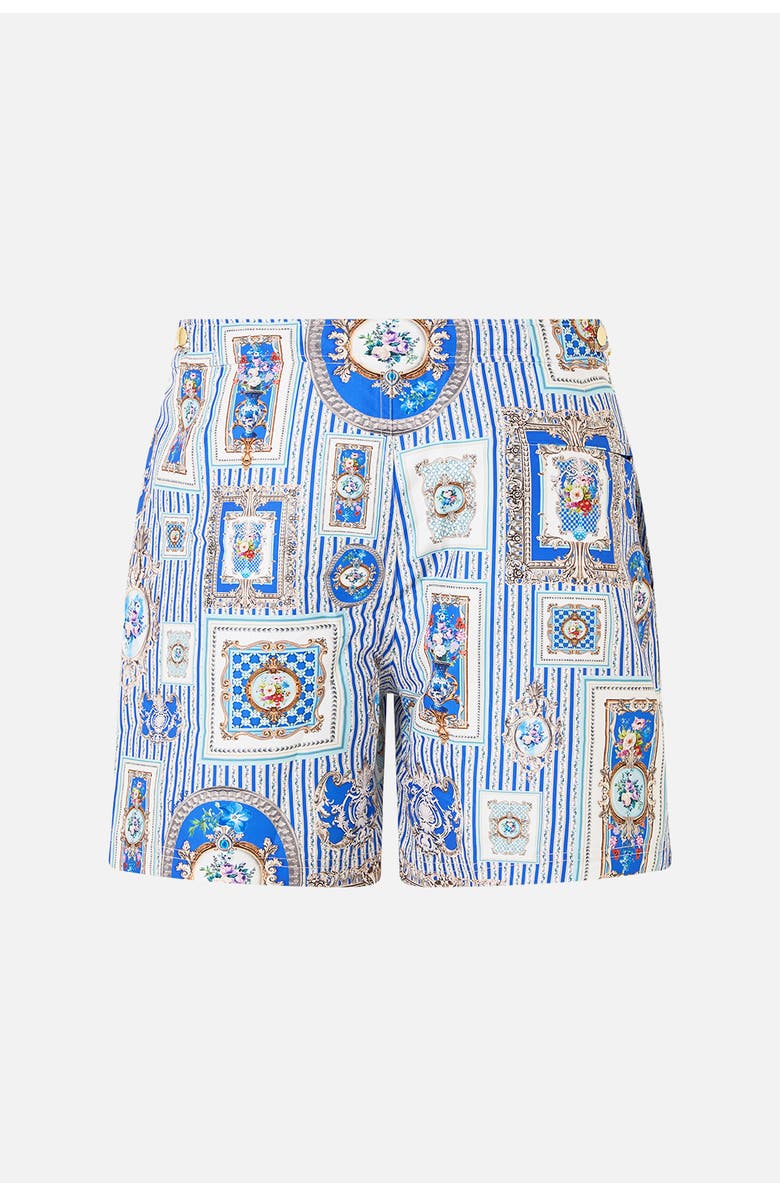 Camilla Mid Length Boardshort With Fixed Waist, Alternate, color, Ottoman Opulence