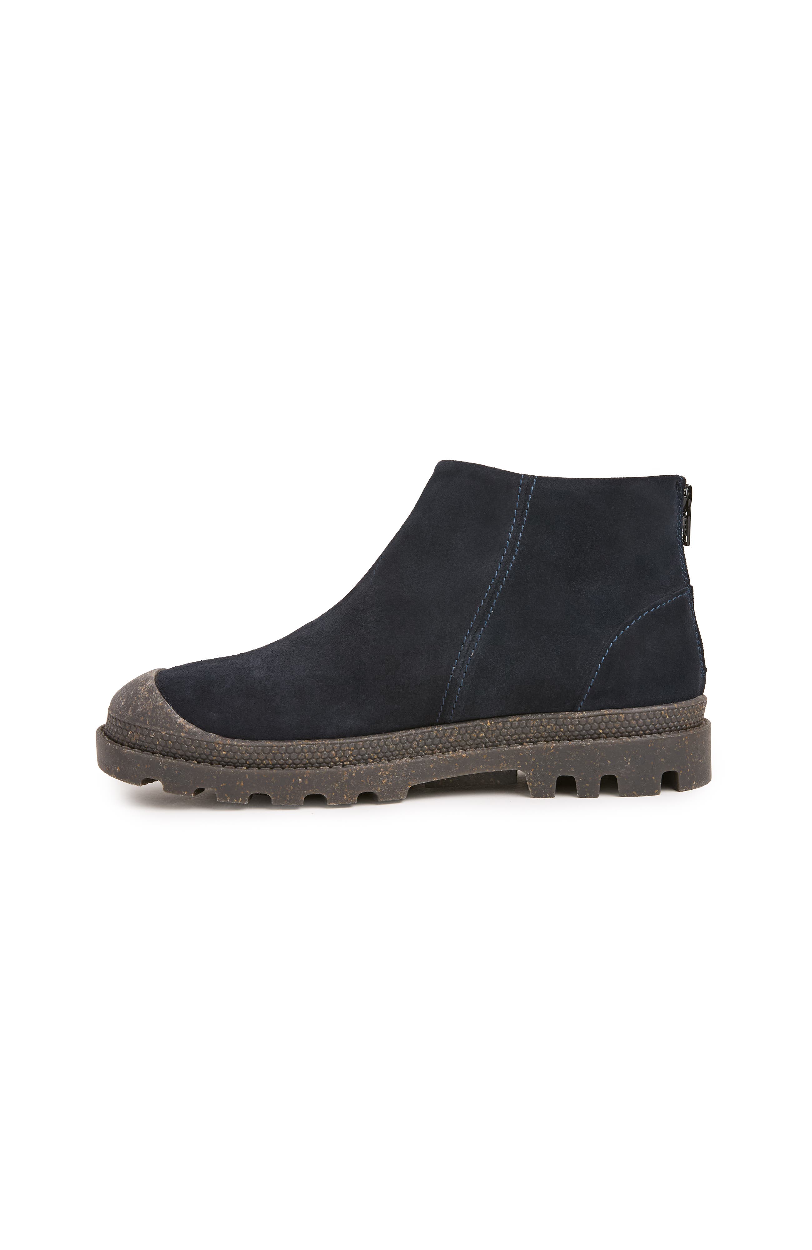 Toe Cap Ankle Boot, Alternate, color, Navy
