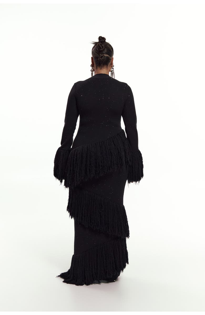 OFUURE Eme Sequin Fringe Maxi Dress, Alternate, color, Black