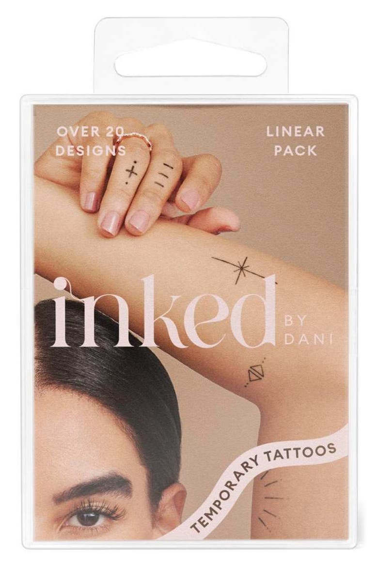 Linear Temporary Tattoos, Alternate, color, BLACK