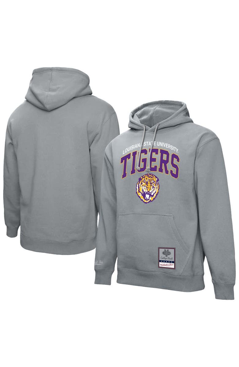 Mitchell & Ness Men's Mitchell & Ness Heather Gray LSU Tigers Classic Arch Pullover Hoodie, Main, color, Heather Gray