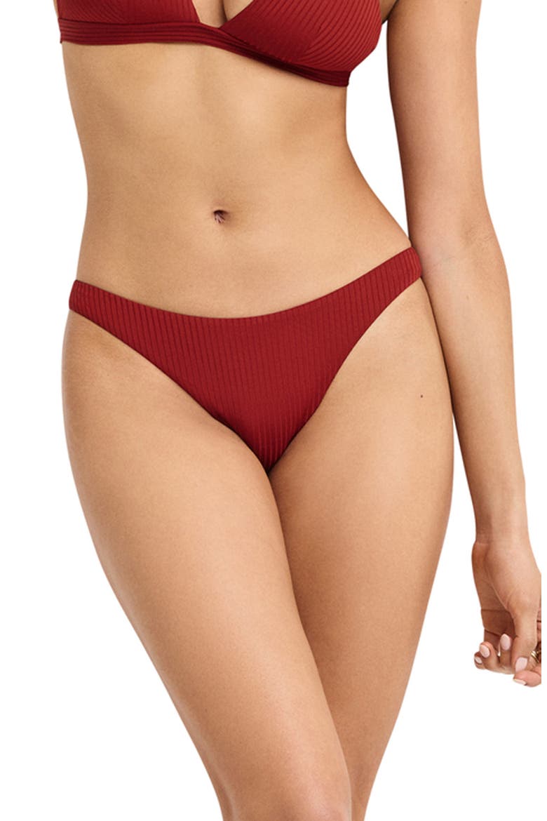 California High Leg Bikini Bottoms, Main, color, DEEP MADDER
