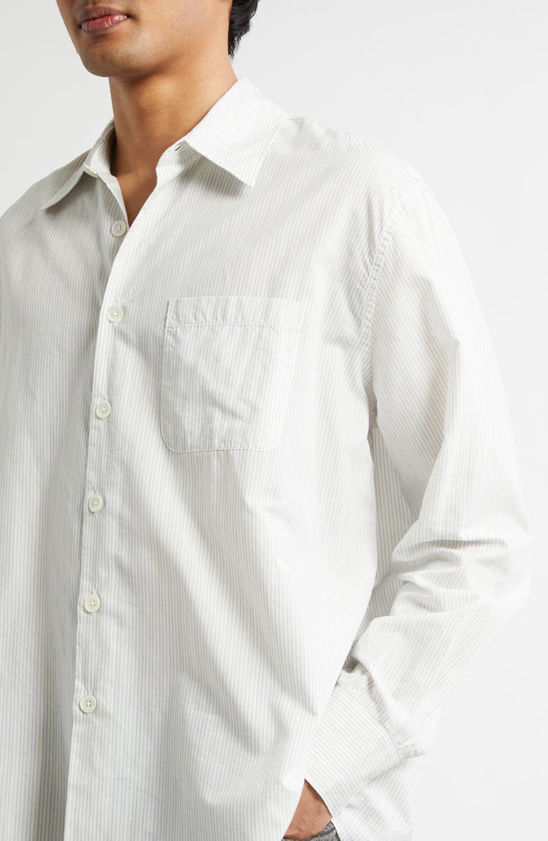 OUR LEGACY Above Stripe Cotton Blend Button-Up Shirt, Alternate, color, Index Stripe Coolthread Cloth
