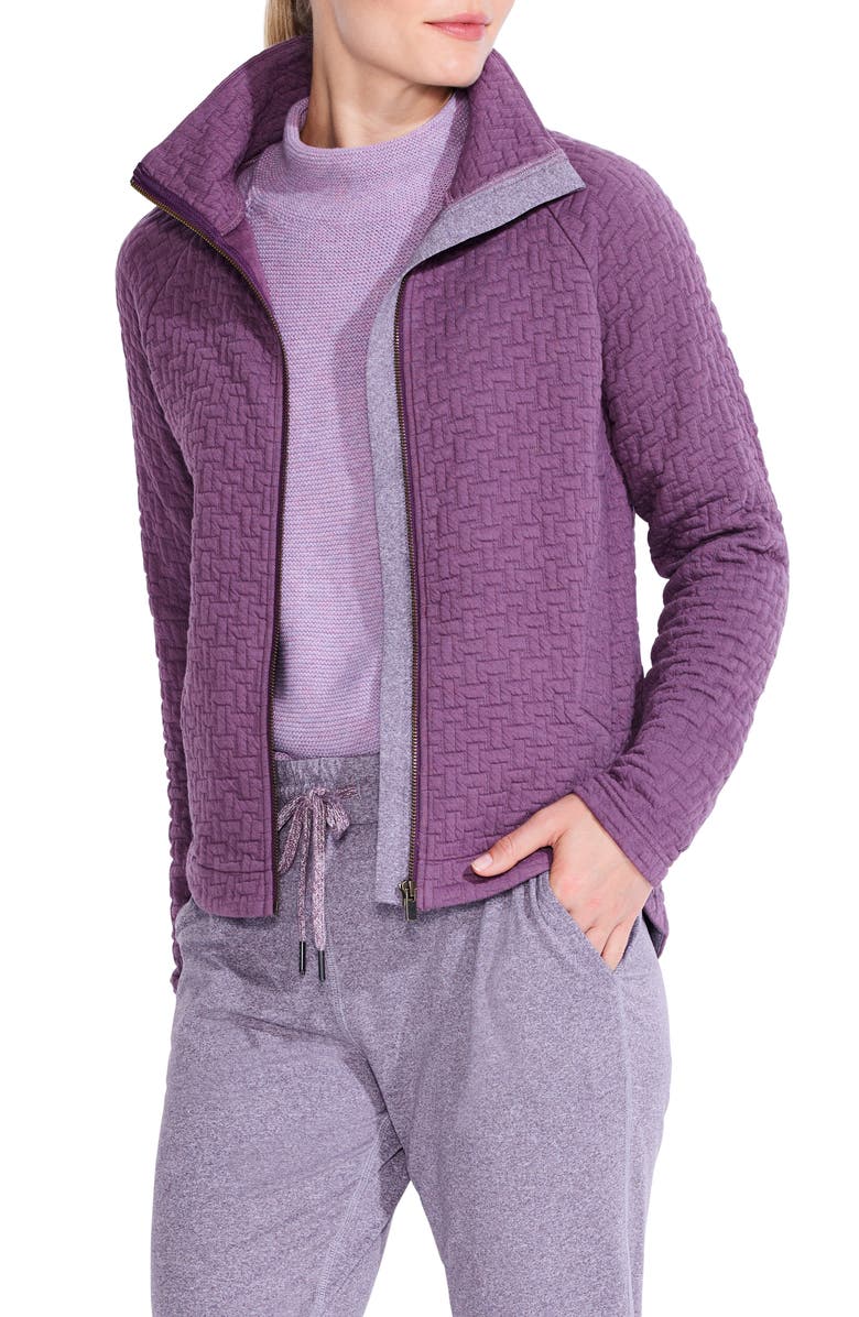 NZ ACTIVE by NIC+ZOE All Year Quilt Double Knit Jacket, Main, color, Plum