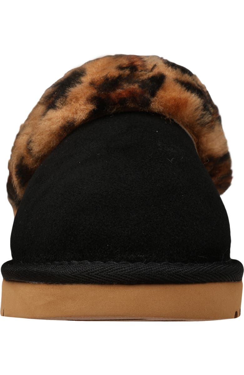 Mykos Genuine Shearling Suede Slipper, Alternate, color, Black/ Leopard